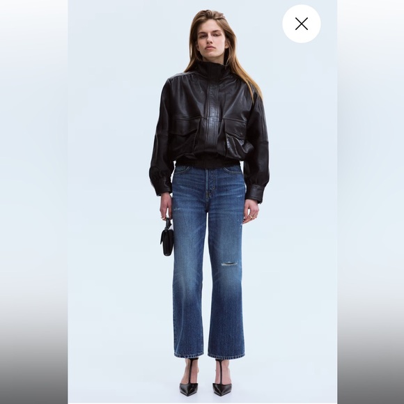 NWT H&M STRAIGHT HIGH WAIST ANKLE JEANS - Picture 2 of 6